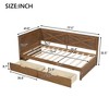 ALEXOUN Twin Size Daybed with L Shaped Headboard and 2 Drawers,Wood Platform Sofa Bed Frame for Kids Teens Adults for Bedroom Apartments - 3 of 4