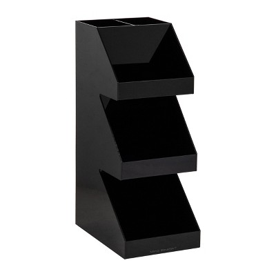 Black Acrylic 3-Tier Coffee and Tea Station Organizer