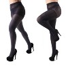 Memoi Women's 2 Pair Pack Heather/Solid Control Top Tights - 2 of 4