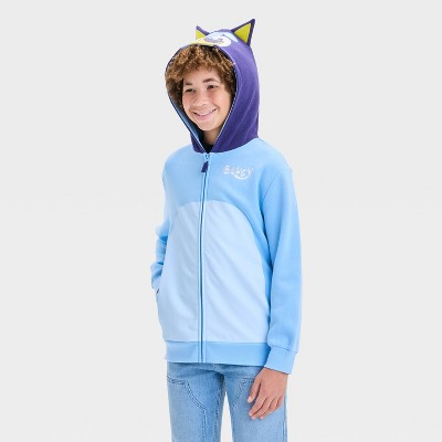 Boys' Bluey Character Hooded Sweatshirt - Light Blue