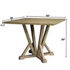 XIYUYEU Farmhouse Dining Table,Modern Kitchen Table with Solid Wood Tabletop for 4 Person,Brown - 3 of 4