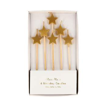 Meri Meri Gold Star Candles (Pack of 6)