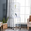 Akoasm 60 Inch Metal Parakeets Parrot Bird Cage & Bird House With Detachable Rolling Stand, Storable Basket And Accessories-White - 3 of 4