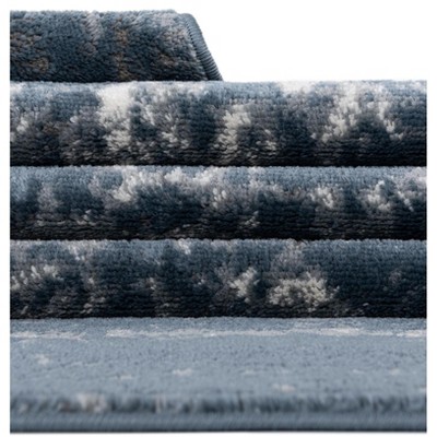 Astoria Blue Geometric Synthetic Indoor Rug
