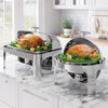 9 QT Roll Top Chafing Dish Buffet Set,Food-Grade Stainless Steel Commercial Chafer for Catering,and Weddings,Visible Lid,[2 Half Sized Pans]Included - 2 of 4