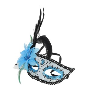 Unique Bargains Feather King Half Face Party Mask 1 Pc - 1 of 4