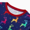 PATPAT Matching Family Pajamas Xmas Colorful Elk Print Christmas PJs Tee and Bottom Loungewear Sleepwear for Men M Blue - 4 of 4