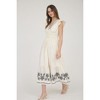 August Sky Women's Deep V-Neck Ruffle Sleeve Smocked Waist Midi Dress - 3 of 4