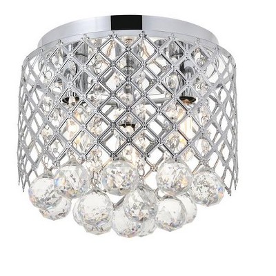 Elegant Chrome and Glass 3-Light Flush Mount