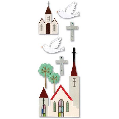 Jolee's Boutique Dimensional Stickers - Church, 7pcs