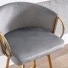 Lyngins Set of 2 Velvet Bar Stools,26" Counter Height Barstools with Chrome Footrest and Base,Bar Chairs for Kitchen Island,Cafes,Dining Room - 3 of 4