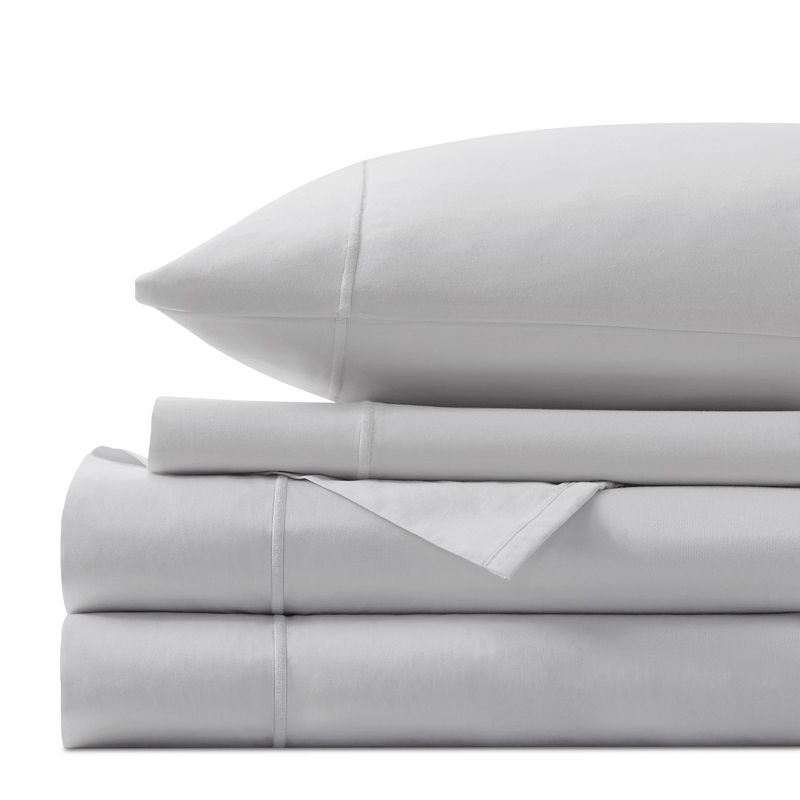 400 Thread Count 4 PC Wrinkle Resistant Cotton Sateen Sheet Set, 1 of 8