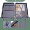 28"/24"/20" Luggage, Lightweight Suitcase with USB Port, Faux Leather Handle, Lockable Spinner Wheels 4Q -ModernLuxe - 3 of 4