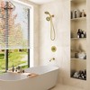 CASAINC 5 inches Wall Mounted Dual Head Shower System with Tub Spout, Brushed Gold - 2 of 4