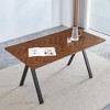 Dolonm Dark Brown Herringbone Dining Table with Metal Legs, 63" Modern Industrial Style for Kitchen & Office - 2 of 4