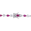 EVERLY JEWELRY | Sterling Silver 10-1/2 CT TGW Red Cubic Zirconia & Created White Sapphire Bracelet, 7-inch - 4 of 4