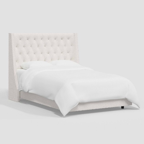 White wingback deals bed