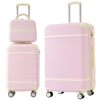 Maggift 3 PCS Bag and Luggage Sets, with Spinner Wheels and Zippers Lightweight Suitcase, for business trips and travel, Pink, 20.1"*12.4"*30.3"