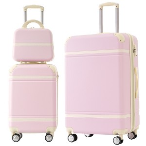 Maggift 3 PCS Bag and Luggage Sets, with Spinner Wheels and Zippers Lightweight Suitcase, for business trips and travel, Pink, 20.1"*12.4"*30.3" - 1 of 4