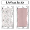 Sweet Jojo Designs Girl Fitted Crib Sheets Set Watercolor Floral Garden Rose Pink and Taupe 2pc - 2 of 4