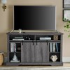 HDZNVF TV Stand for 65 Inch TV, Entertainment Center with Storage Cabinets and Sliding Barn Door, Grey - 2 of 4