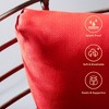 Bigget Outdoor Steel Rattan Patio Egg Lounge Chair, Red - 3 of 4