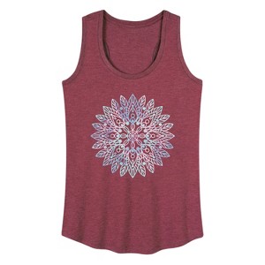 Women's - Instant Message - Radial Watercolor Design Graphic Racerback Tank - 1 of 4