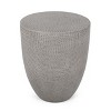 CAVINAS Modern Lightweight Concrete Patio Table,14.25" Round Outdoor Side Tablewith Textured Finish,End Table for Garden,Patio,Natural - 2 of 4