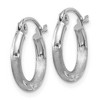 Black Bow Jewelry 2mm x 13mm 14k White Gold Satin & Diamond-Cut Round Hoop Earrings - 2 of 4