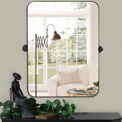 Antique Rectangle Mirror with Floral Accents, Mirrored Display Tray,Hanging Wall Mirror,Decorative Wall Mirrors,Art Deco Mirrors Vintage-The Pop Home