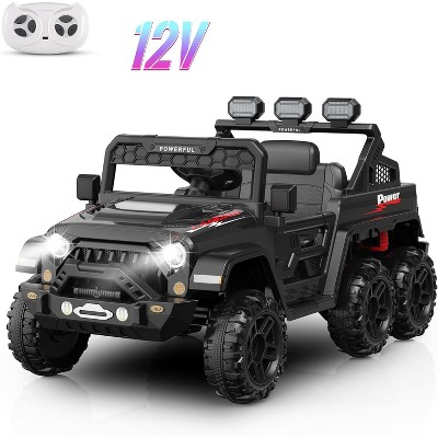 12V Kids Ride-On Truck with Remote Control, 3-Speed Electric Car with Music, LED Lights, Safety Features, Battery Power Wheels Car for Kids