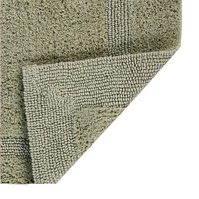Lux Sage 100% Cotton Tufted Reversible Bath Rug Set