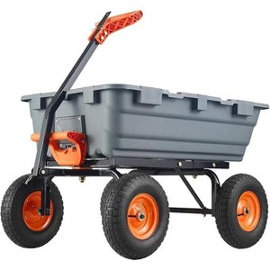 800 Lbs Poly Dump Garden Cart with 10in Tires, Heavy Duty Wheelbarrow with Rotating Handle and Pneumatic Tires,Utility Cart,for Yard,Garden and Lawn - 1 of 4
