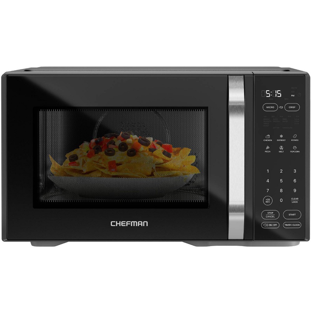 Photos - Toaster Chefman MicroCrisp 1.1 cu ft 1000W Microwave Oven with Crisp Function - Bl