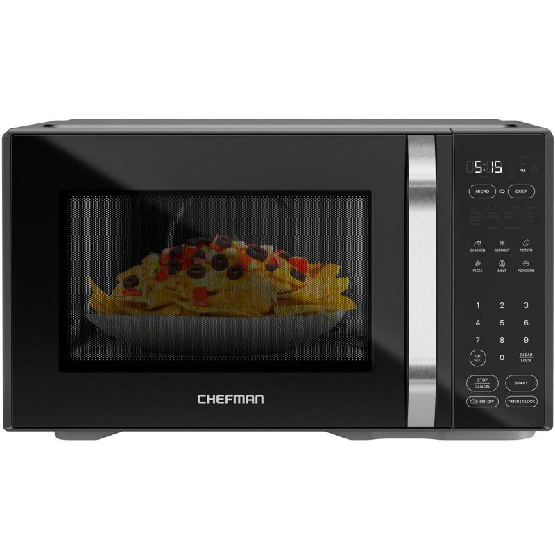 Chefman MicroCrisp 1.1 cu ft 1000W Microwave Oven with Crisp Function - Black, 1 of 9