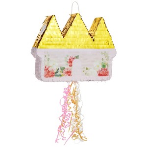 Blue Panda Small Castle Pull String Pinata for Princess Birthday Party (16.5 x 13 x 3 In) - 1 of 4