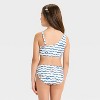 Girls' One Shoulder Stitch Bikini - The Disney Collection by Cat & Jack™ White - 2 of 3
