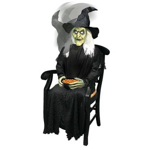 Tekky Toys Animated Sitting Witch Prop Halloween Decoration - 42 in - Black - 1 of 1