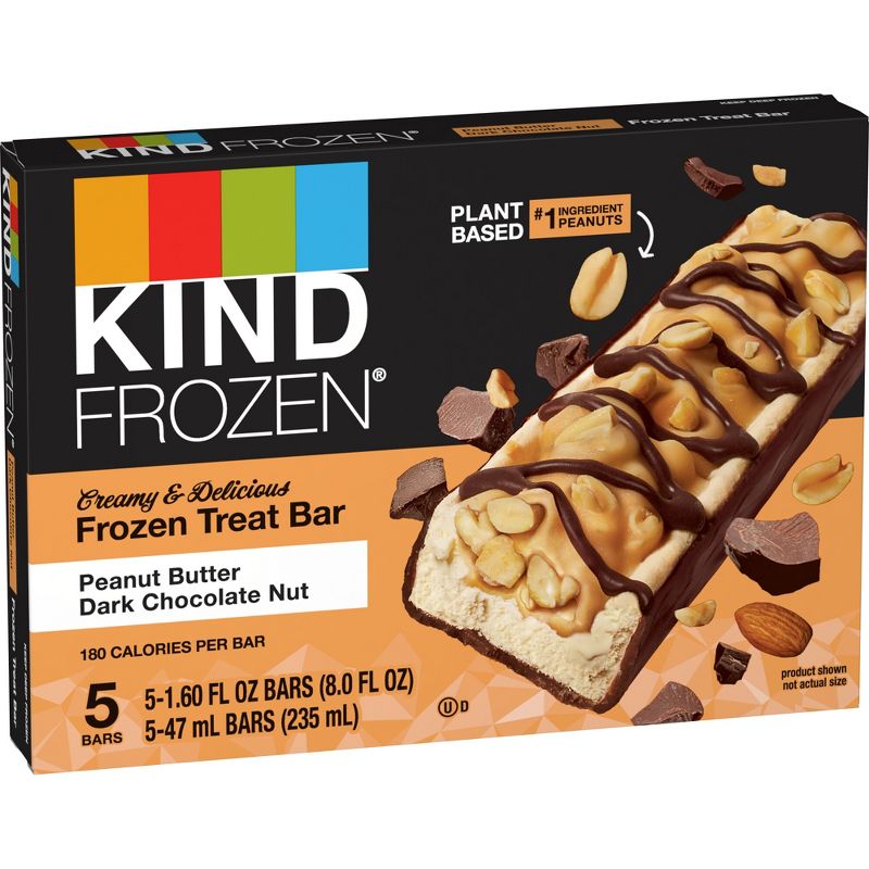 KIND Frozen Dark Chocolate Peanut Butter Plant Based Dessert - 5ct, 4 of 12