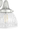 Hunter Fans 8.25" Cypress Grove Wall Light Brushed Nickel Fluted Glass 2-Bulb Vanity Fixture for Modern & Traditional Spaces - 3 of 4