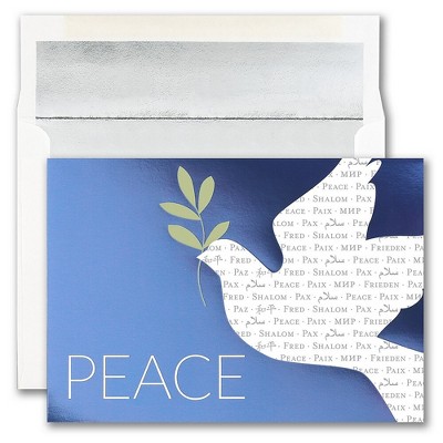 JAM Paper Blank Christmas Cards & Matching Envelopes Set Peace Dove 6935188