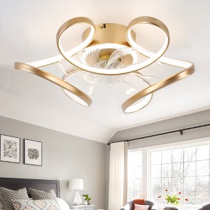 Bella Depot 22" Modern Gold Flush Mount Ceiling Fan 6-Speed Reversible Motor with Dimmable Light and Remote and APP Control - 1 of 4