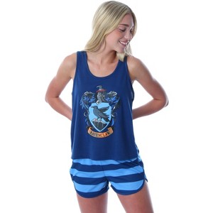 Harry Potter Women's Hogwarts House Crest Racerback Tank and Shorts Pajama Lounge Set - 1 of 4
