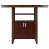 Albany High Table with Cabinet Walnut - Winsome: Kitchen Counter with Shelves, 4-Point Leg - image 2 of 4