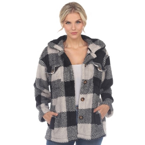Women's Plaid Shacket -white Mark : Target