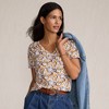 Lands' End Women's Short Sleeve Lightweight Jersey Gathered Shoulder T-Shirt - 4 of 4