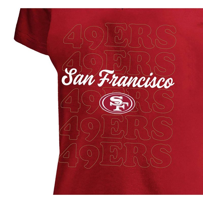 NFL San Francisco 49ers Women's Plus Size Short Sleeve V-Neck T-Shirt, 3 of 4