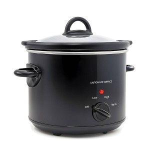Elite Cuisine 3qt Oval Slow Cooker - Black - 1 of 4