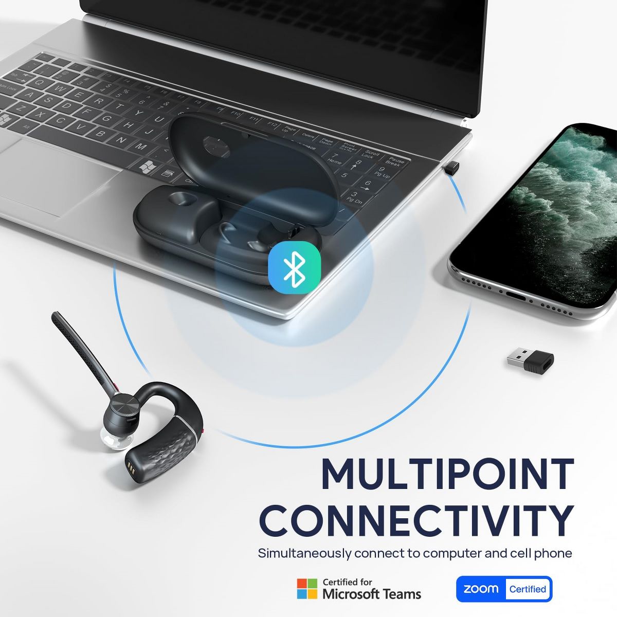 Yealink BH71 Pro Bluetooth Headset with USB-C/A Dongle - thumbnail 7