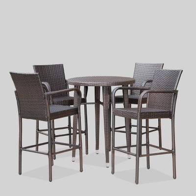 Patio High Top Dining Sets, Wicker Bar Height Patio Table Tops